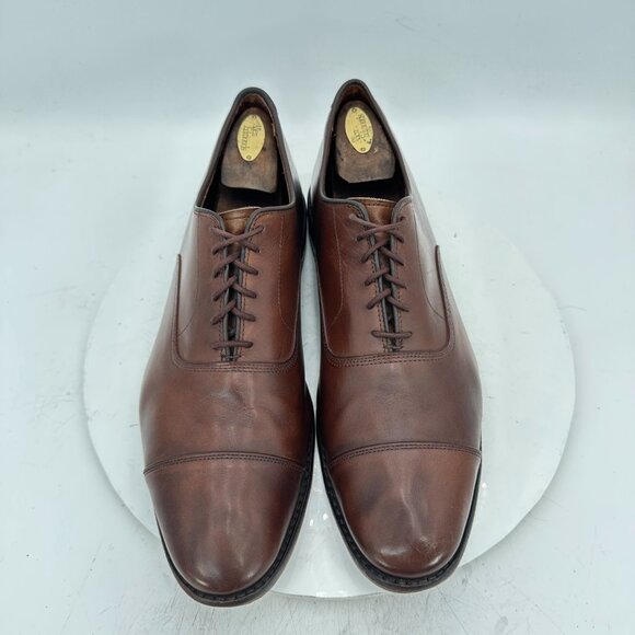 Allen Edmonds Park Avenue Men Size 12D Brown Leather Cap Toe Oxford Dress Shoes - Picture 1 of 12